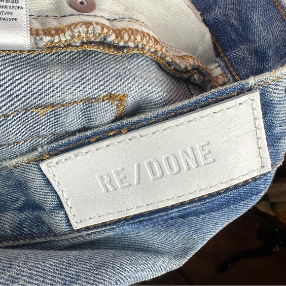 Re/Done CROPPED 90'S LOW SLUNG JEANS IN MEDIUM RAF Size 25 - Picture 10 of 16